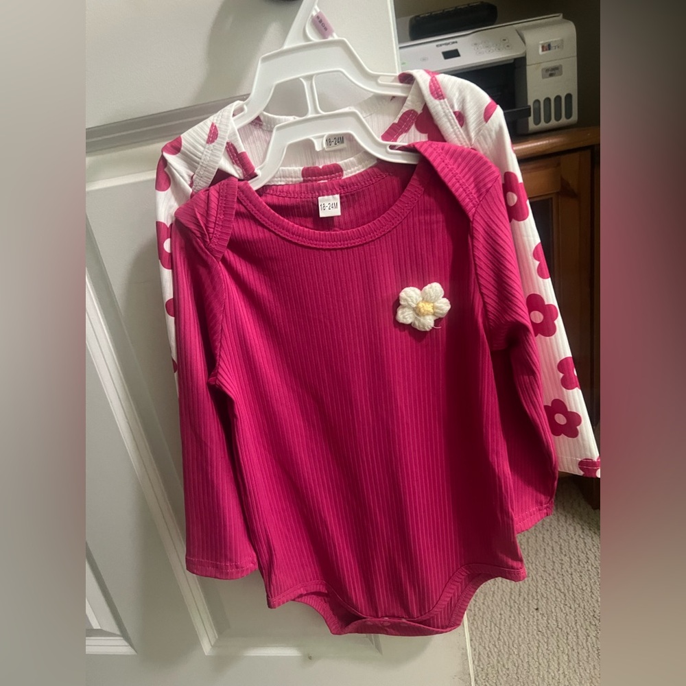 Pink Floral Kids Long Sleeve Top